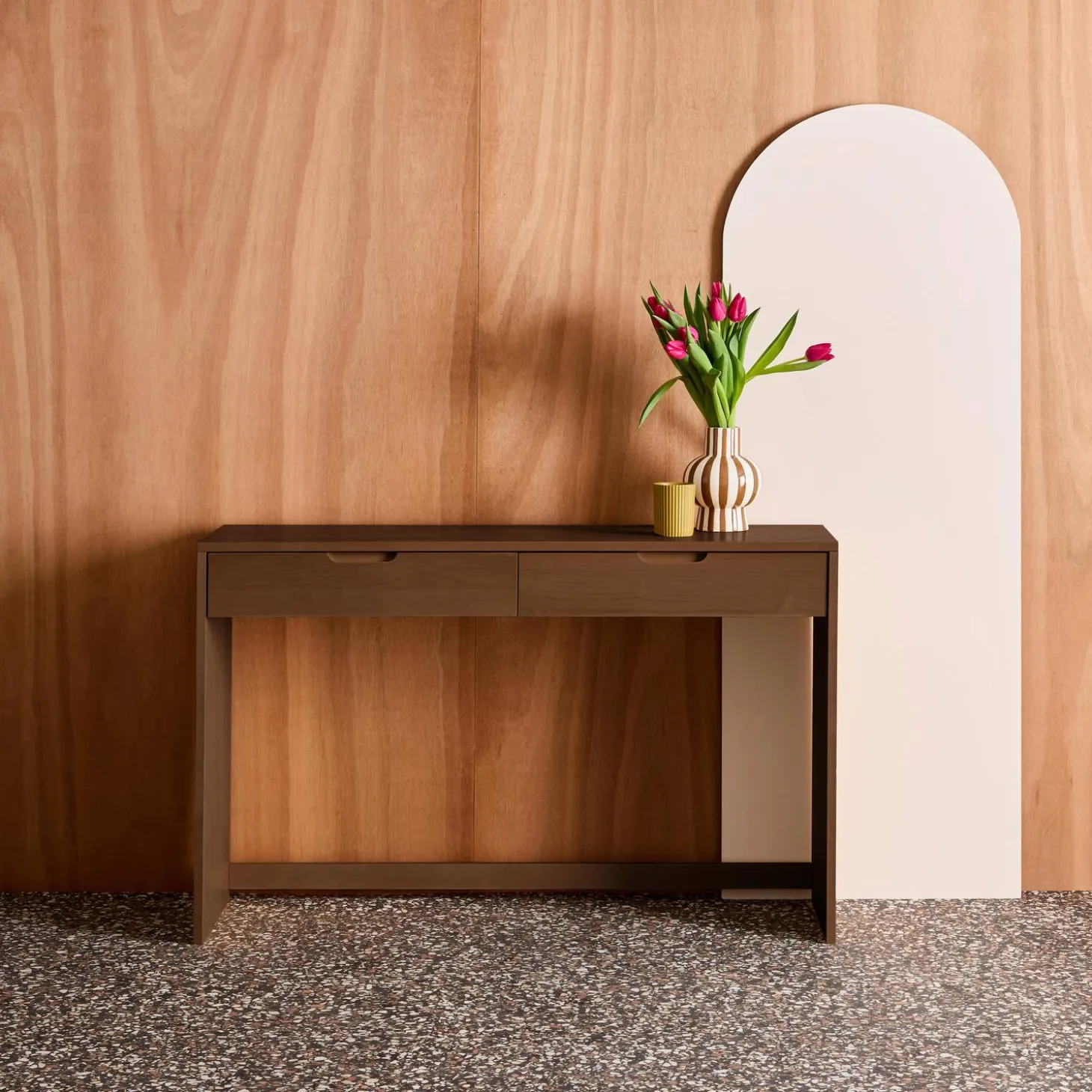 Wood Decor Console 2 Drawers 120 cm