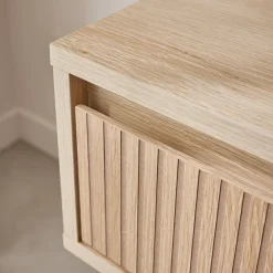 Wood decor 1 drawer bedside table (set of 2)