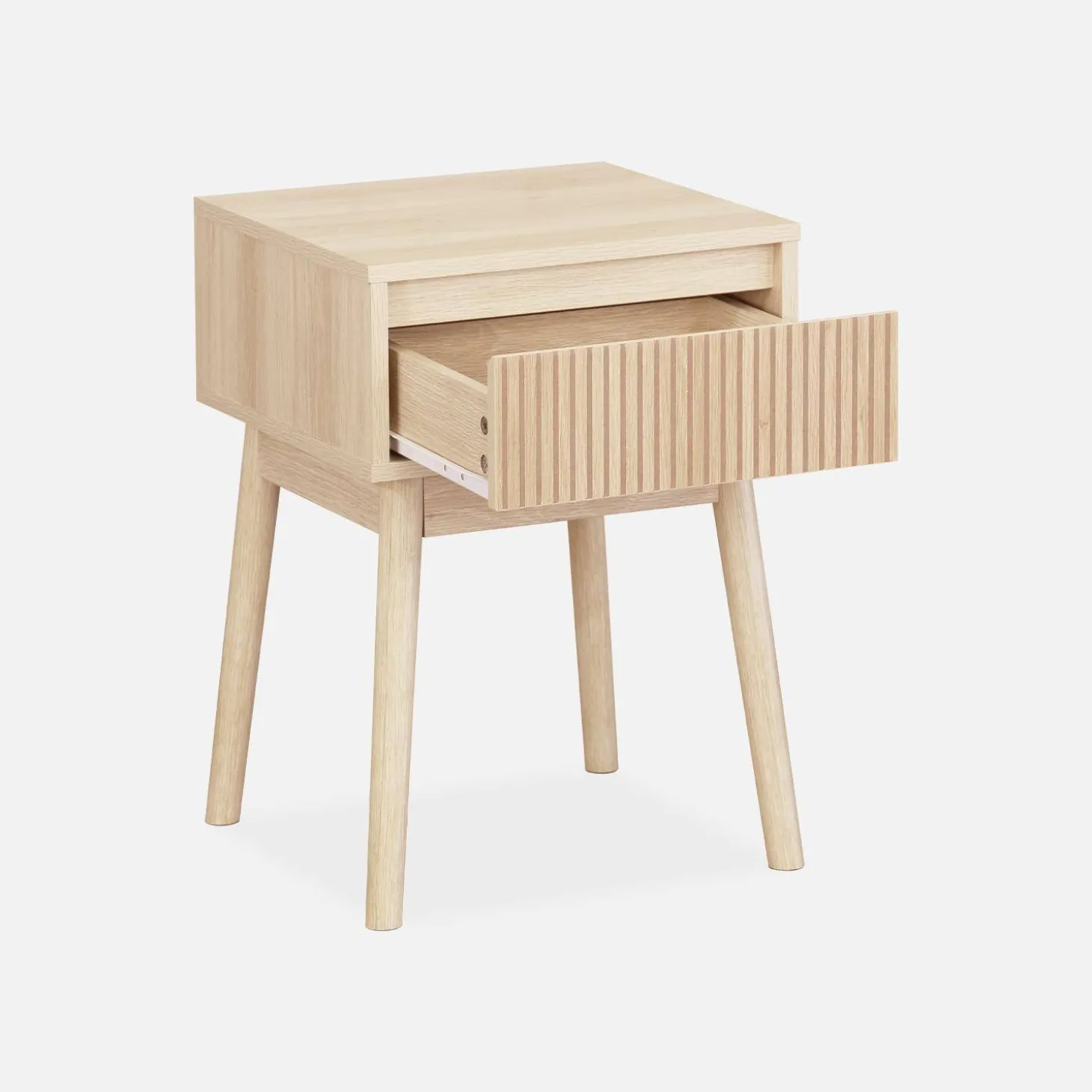 Wood decor 1 drawer bedside table (set of 2)