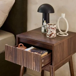 Wood decor one drawer bedside table