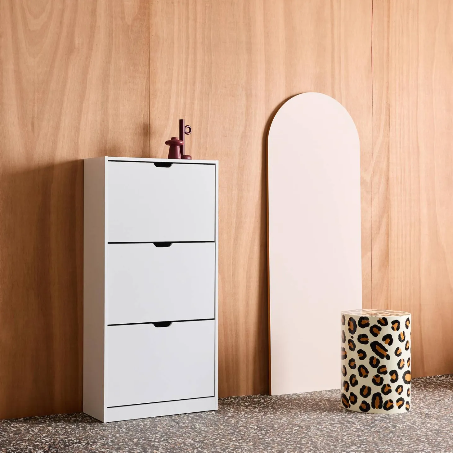 Wood Decor Shoe Cabinet with 3 Drawers