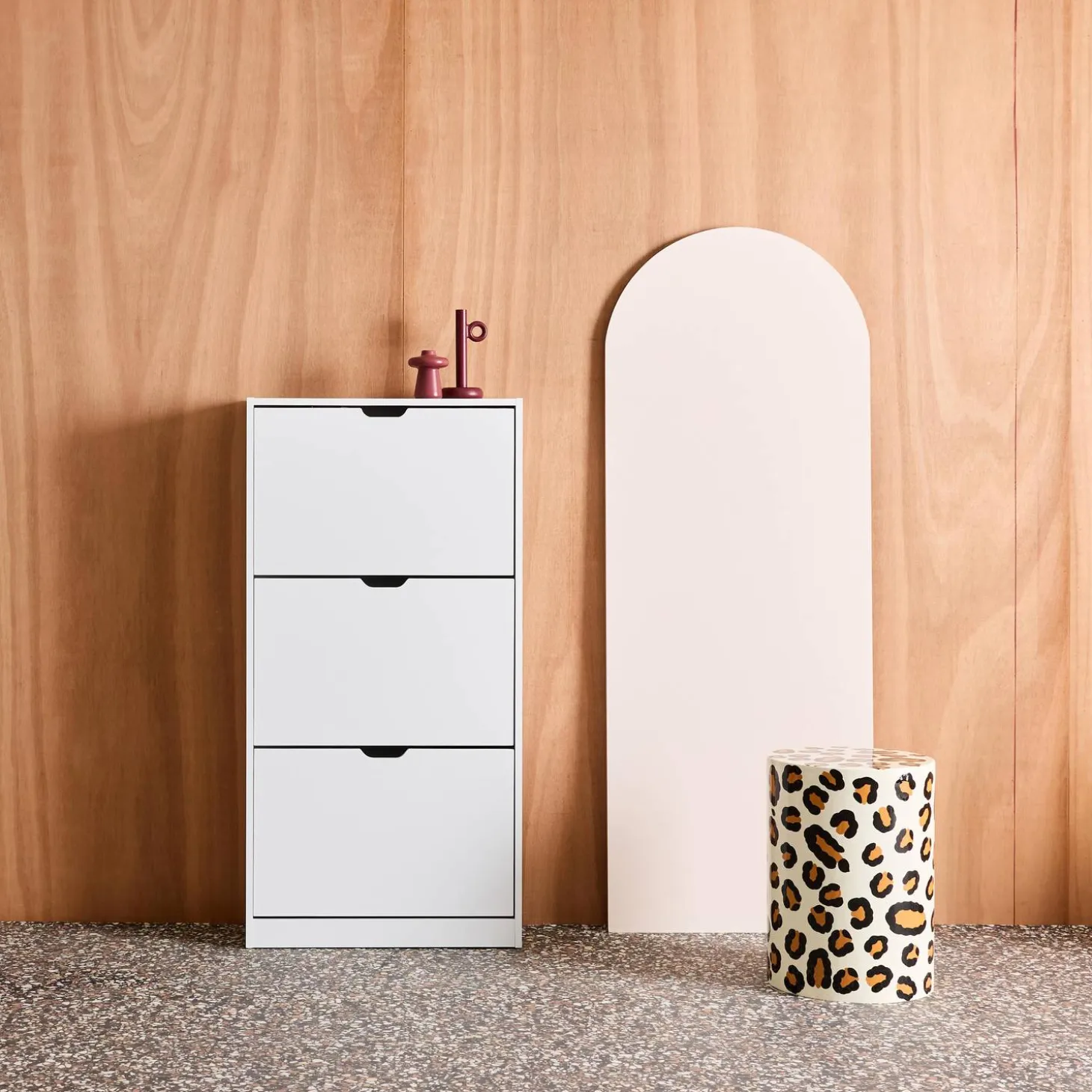 Wood Decor Shoe Cabinet with 3 Drawers