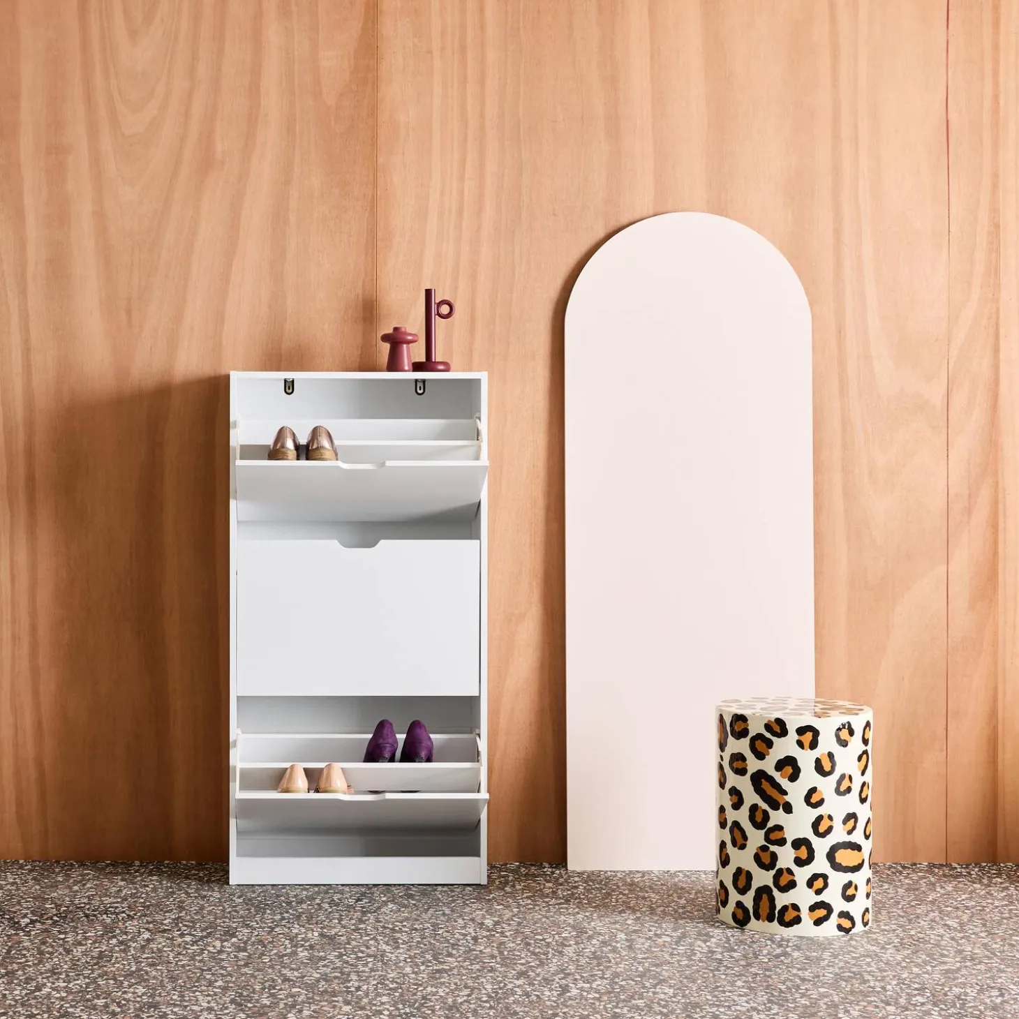 Wood Decor Shoe Cabinet with 3 Drawers