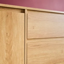 Wood decor sideboard 2 doors 3 drawers 150cm