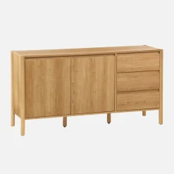 Wood decor sideboard 2 doors 3 drawers 150cm