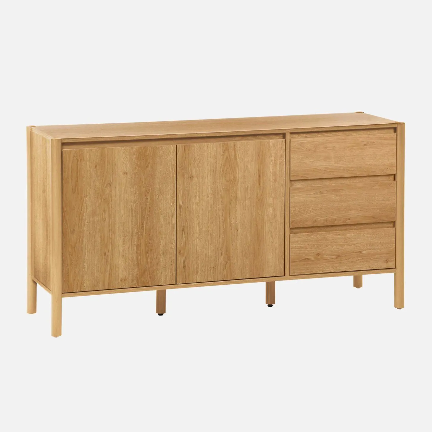 Wood decor sideboard 2 doors 3 drawers 150cm