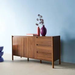 Wood decor sideboard 2 doors 3 drawers 150cm