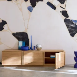 Wood decor TV stand 3 doors 180cm