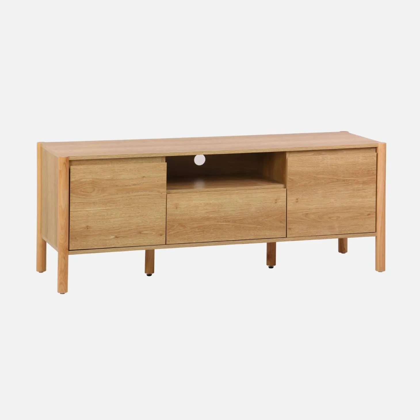 Wood decor TV stand 2 doors 1 drawer 140cm
