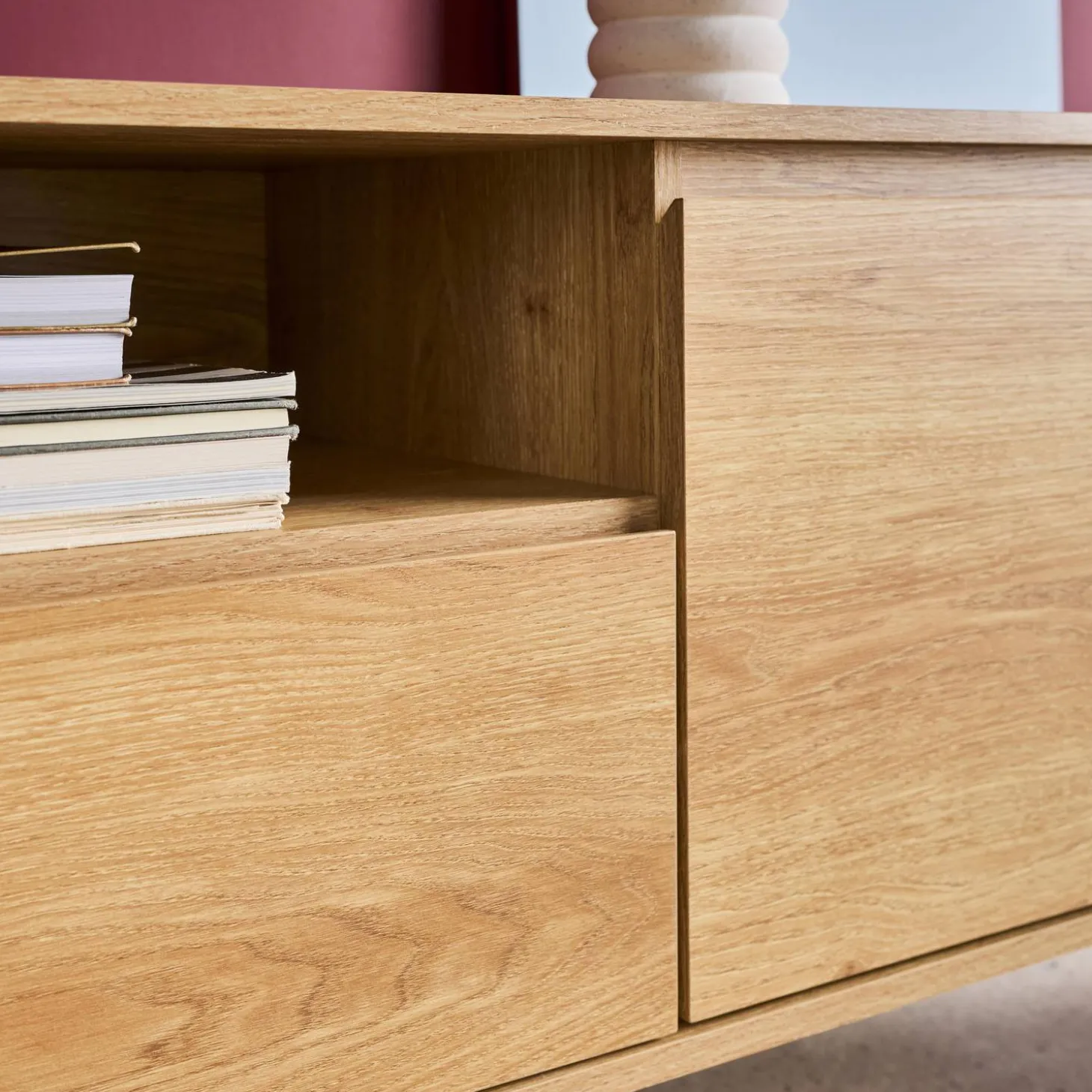 Wood decor TV stand 2 doors 1 drawer 140cm