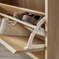 Wood 3-door shoe cabinet