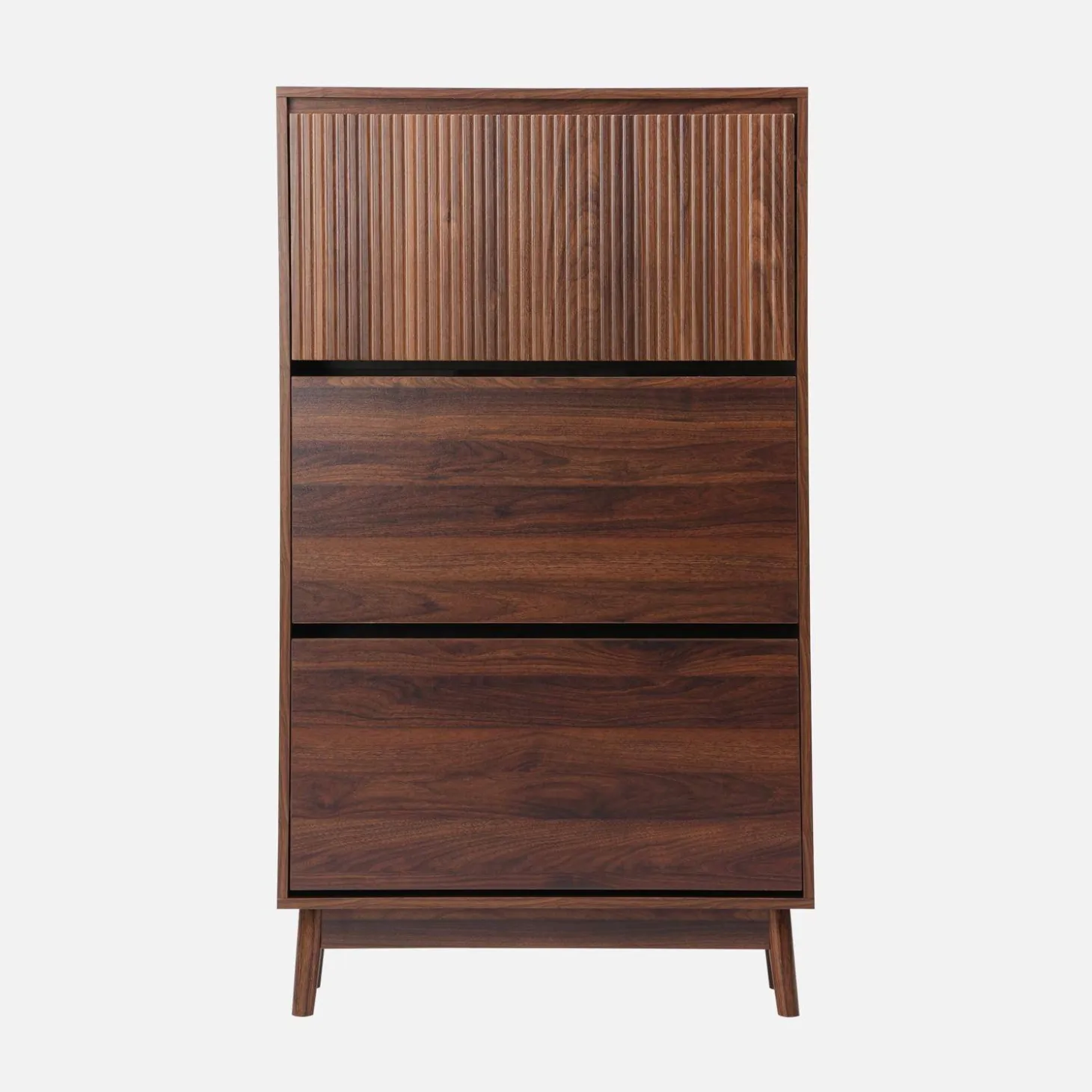 Wood 3-door shoe cabinet