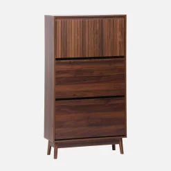 Wood 3-door shoe cabinet