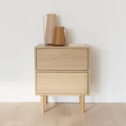 Wood-effect bedside table