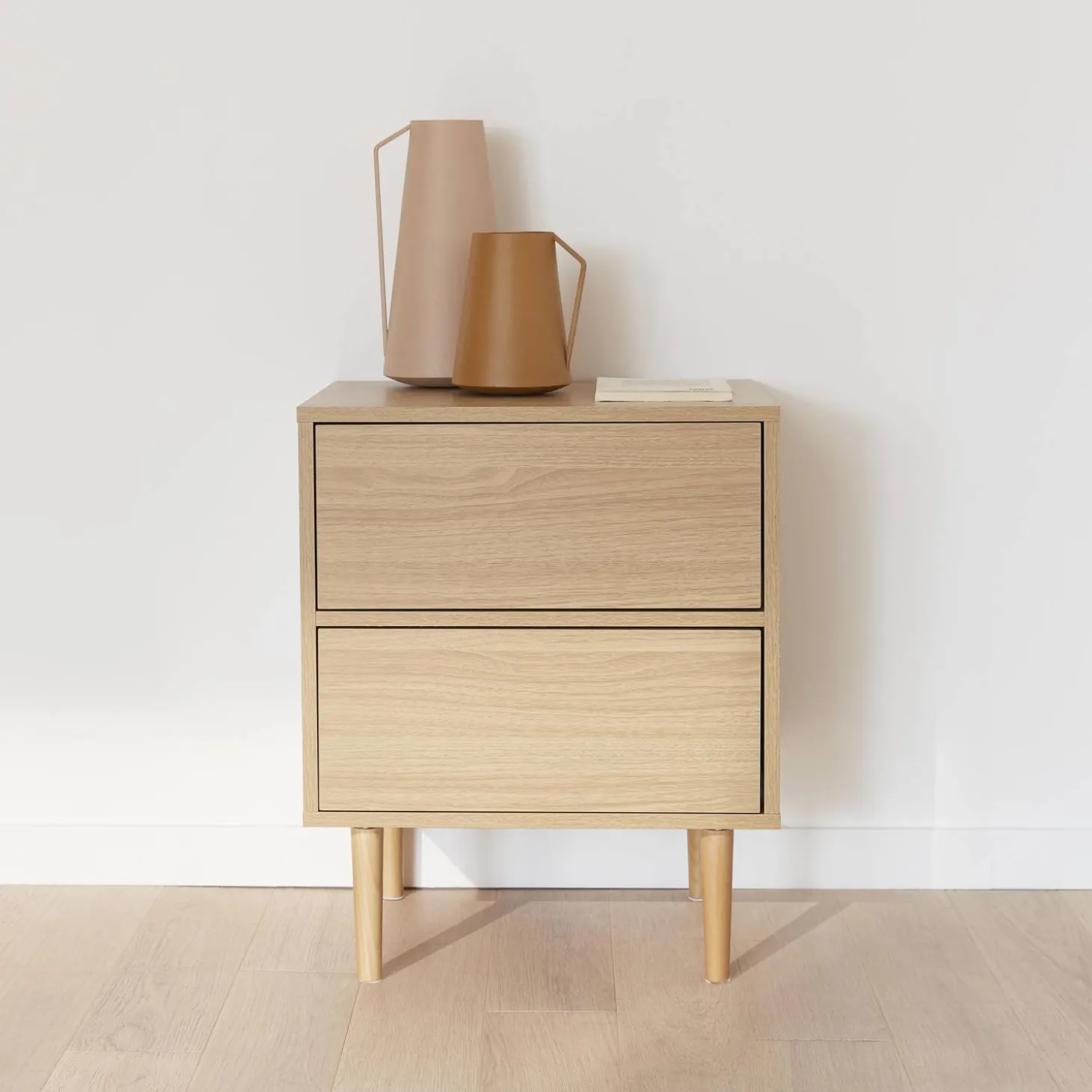 Wood-effect bedside table