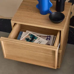 Wood effect bedside table 2 drawers (set of 2)