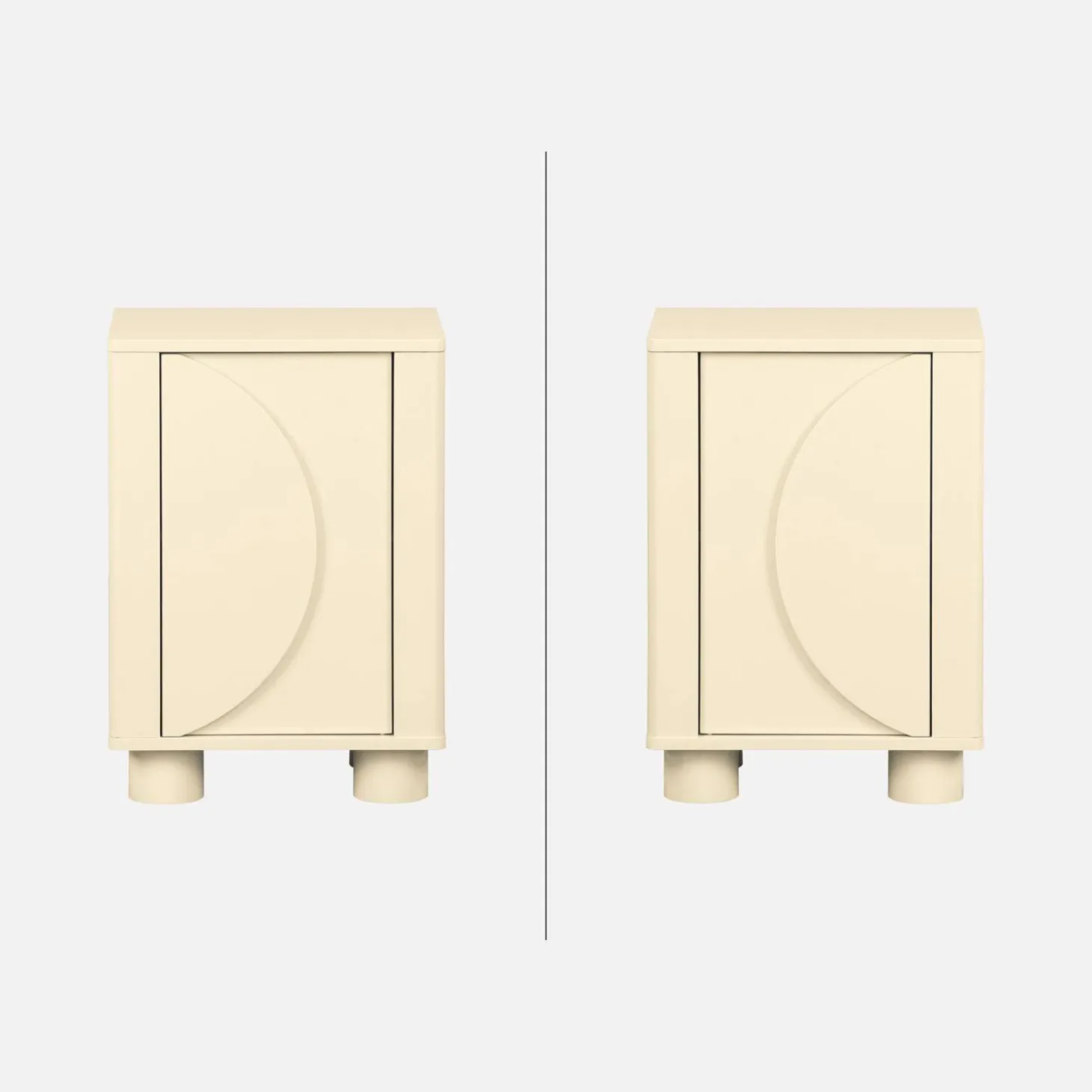 Wood effect bedside table with 1 reversible door