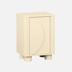 Wood effect bedside table with 1 reversible door