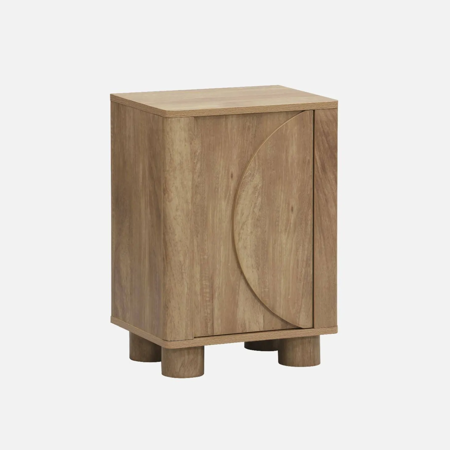Wood effect bedside table with 1 reversible door