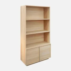 Wood effect bookshelf 2 doors 5 levels