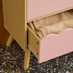 Wood-effect children's chest of 3 drawers
