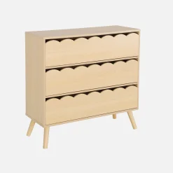 Wood-effect children's chest of 3 drawers