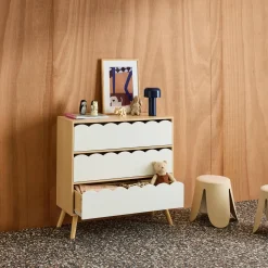 Wood-effect children's chest of 3 drawers