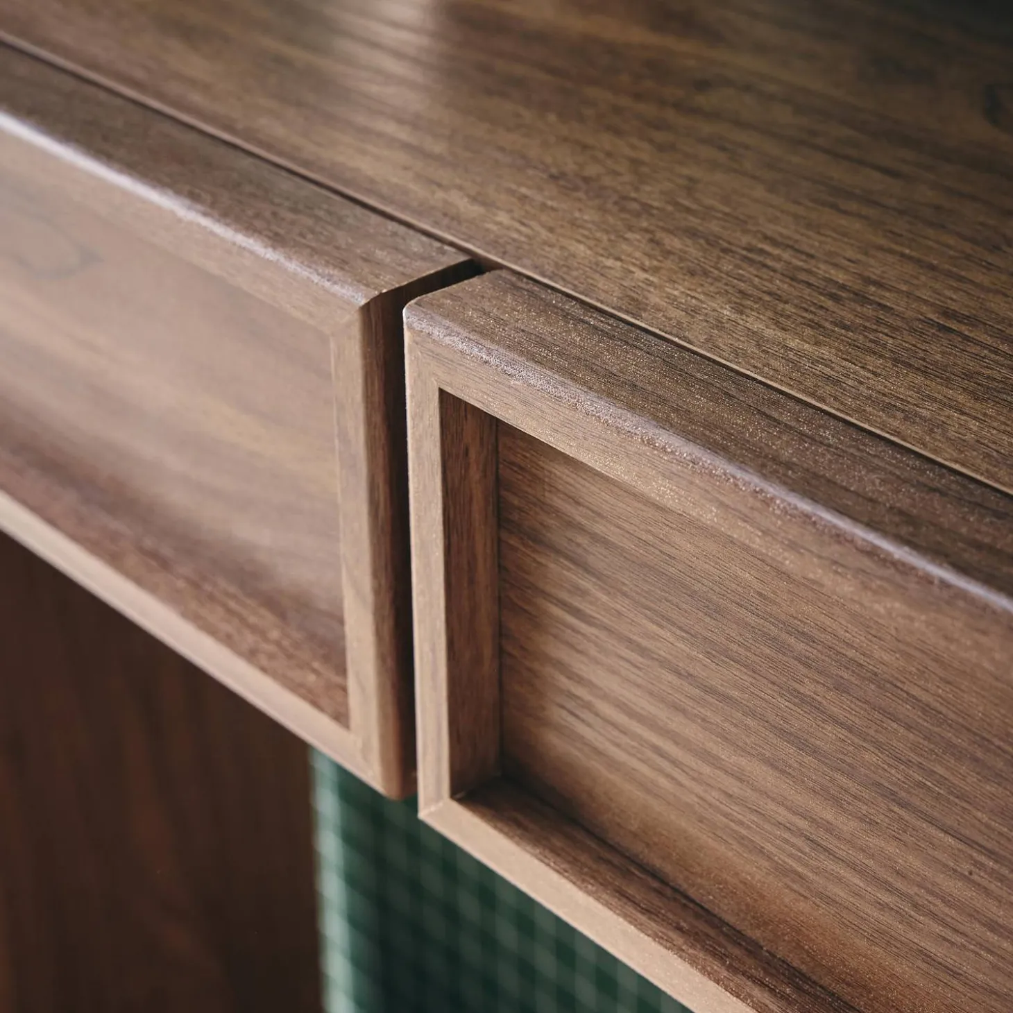 Wood effect console 2 drawers and shelf
