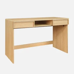 Wood effect desk 2 drawers 1 shelf 120cm