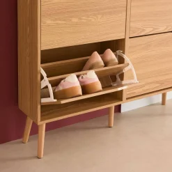 Wood effect shoe cabinet 4 drawers