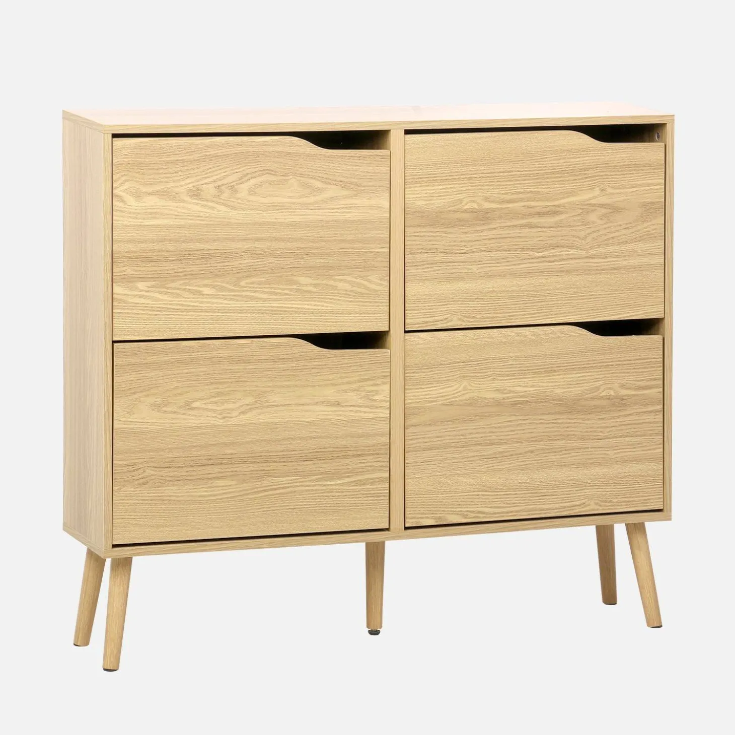 Wood effect shoe cabinet 4 drawers