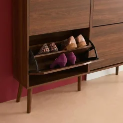 Wood effect shoe cabinet 4 drawers