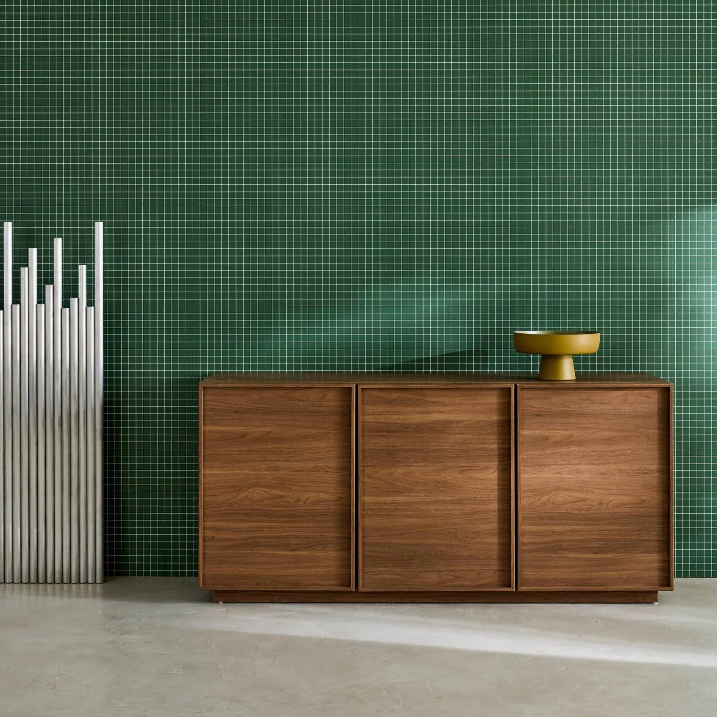 Wood effect sideboard 3 doors 160cm