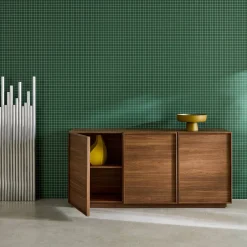 Wood effect sideboard 3 doors 160cm