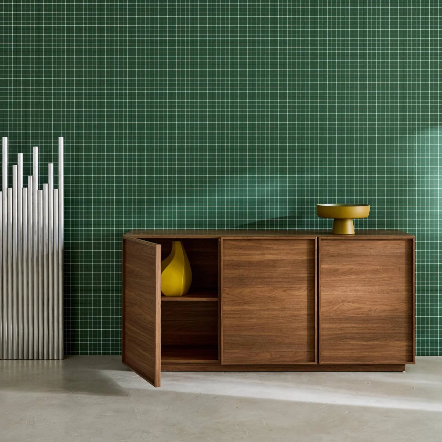 Wood effect sideboard 3 doors 160cm