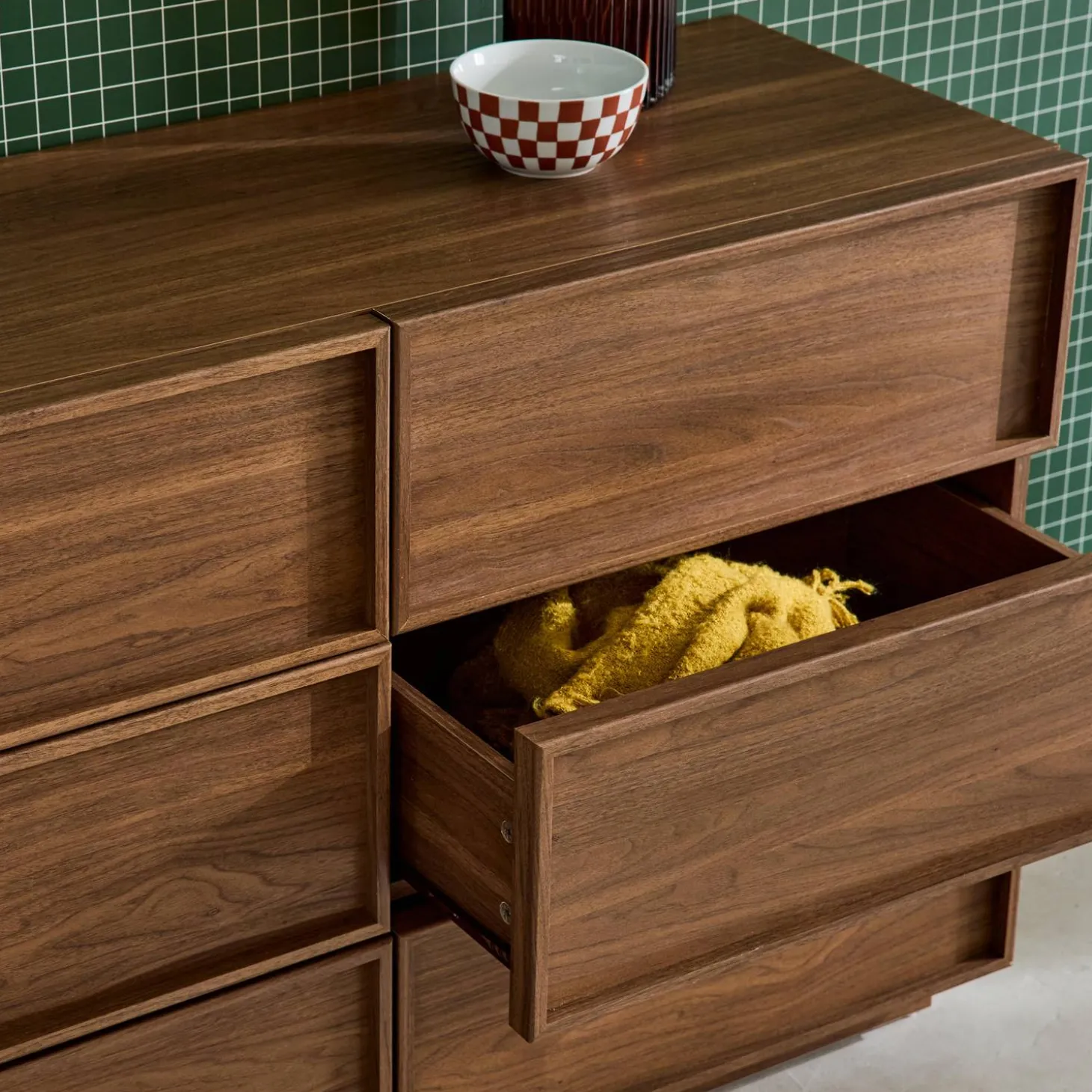 Wood effect storage dresser 6 drawers