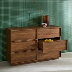 Wood effect storage dresser 6 drawers