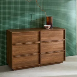 Wood effect storage dresser 6 drawers