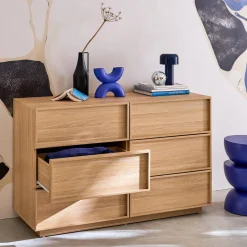 Wood effect storage dresser 6 drawers