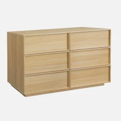 Wood effect storage dresser 6 drawers