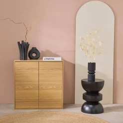 Wood effect storage unit, 2 doors, 70cm