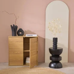 Wood effect storage unit, 2 doors, 70cm