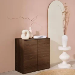Wood effect storage unit, 2 doors, 70cm