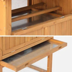 Wooden chicken coop, fir wood hen house