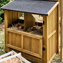 Wooden chicken coop, fir wood hen house