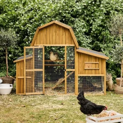Wooden chicken coop, fir wood hen house