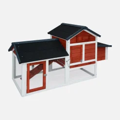 Wooden chicken coop for 3 chickens with nesting box