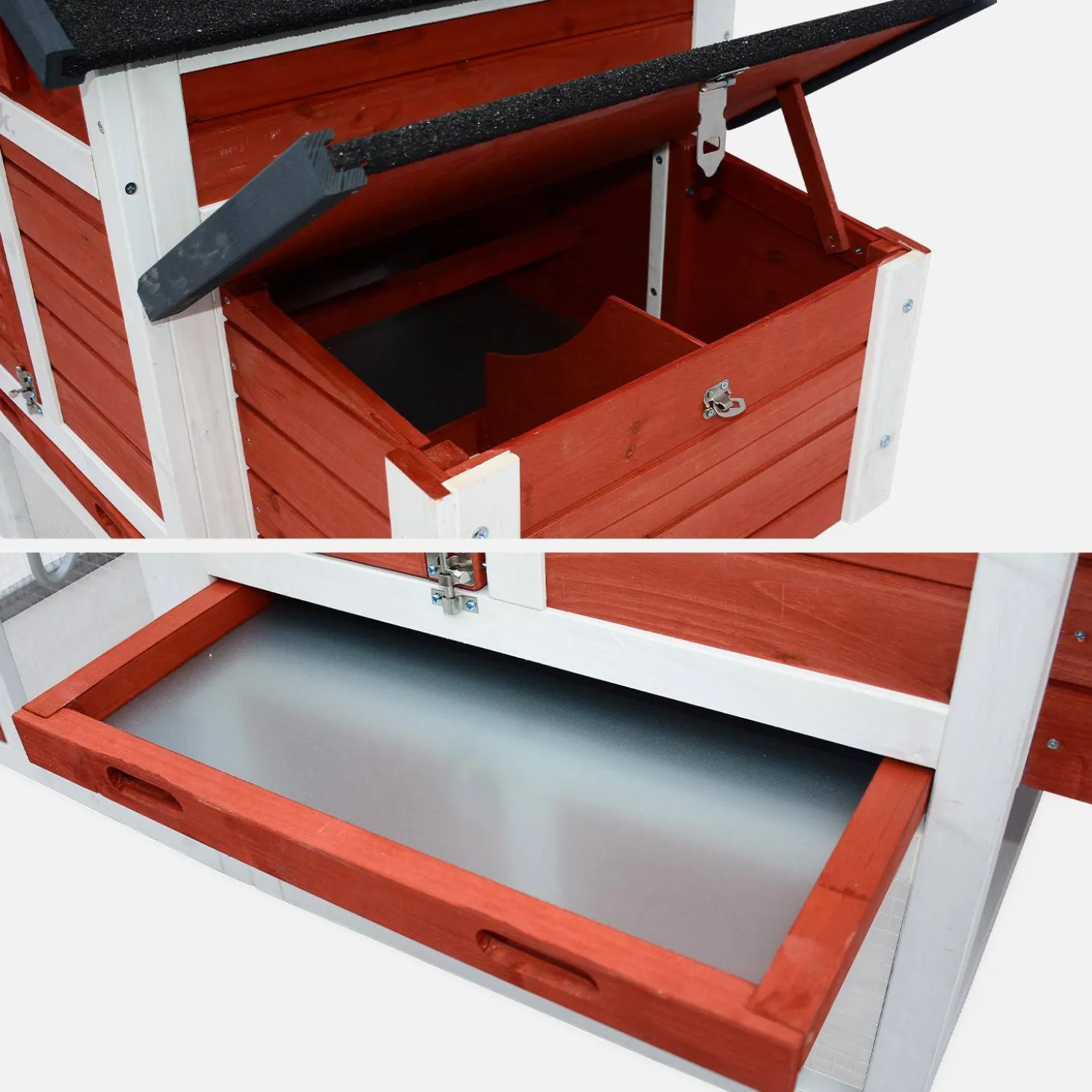 Wooden chicken coop for 3 chickens with nesting box