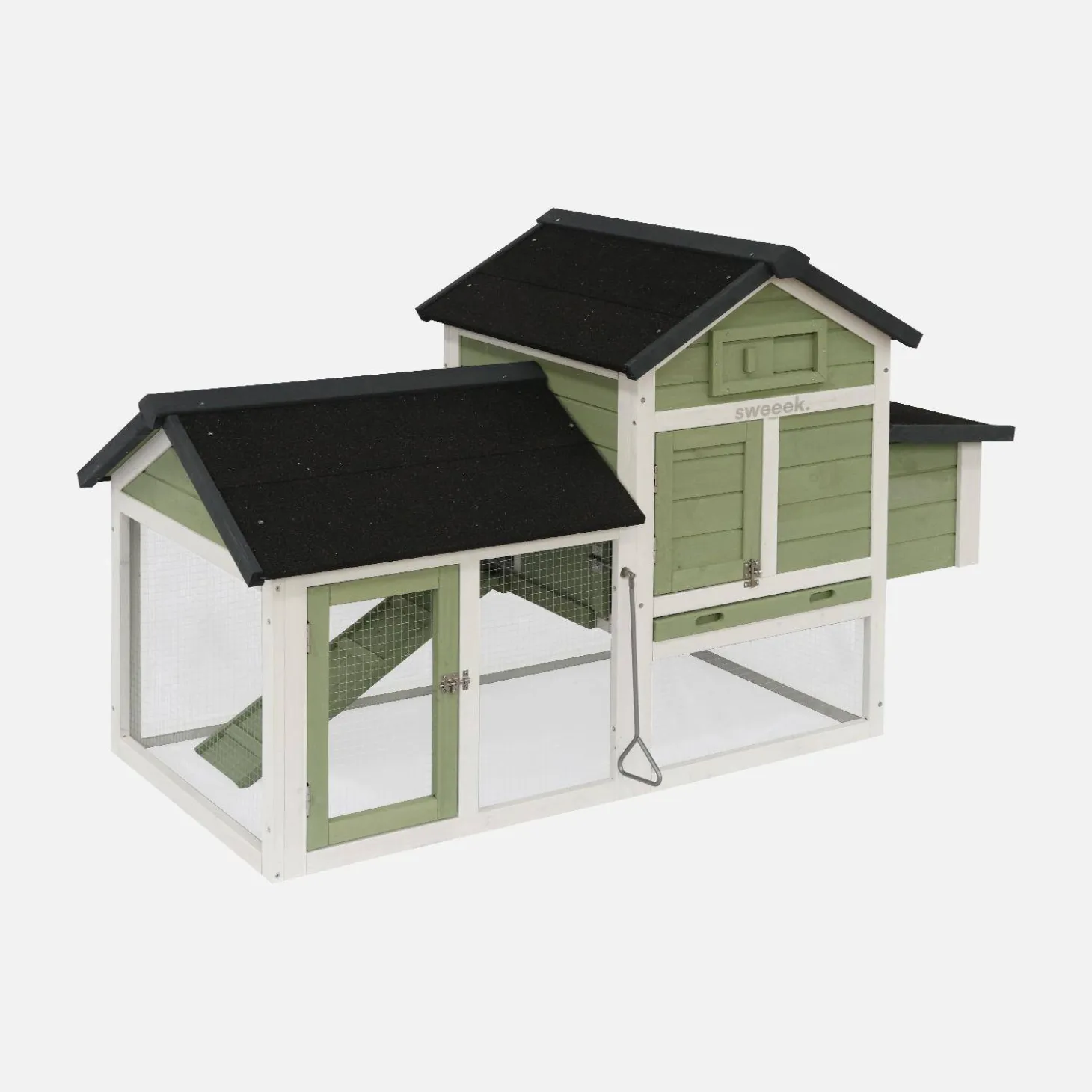 Wooden chicken coop for 3 chickens with nesting box