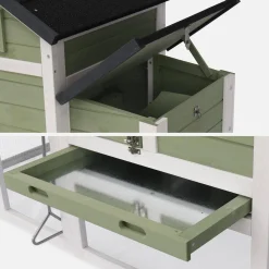 Wooden chicken coop for 3 chickens with nesting box